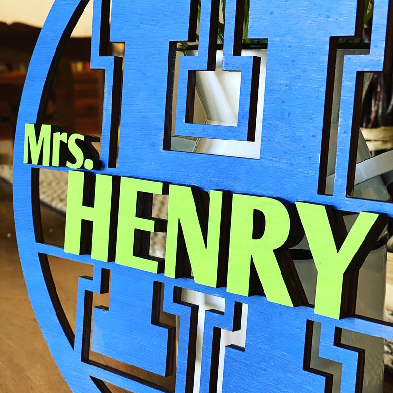 Round Monogram Name Sign