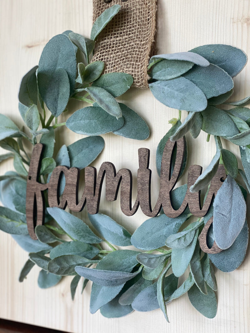 Family/Blessed Wreath Sign 16x16